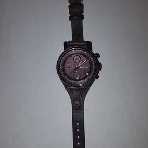 Gold and brown fossil women's watch